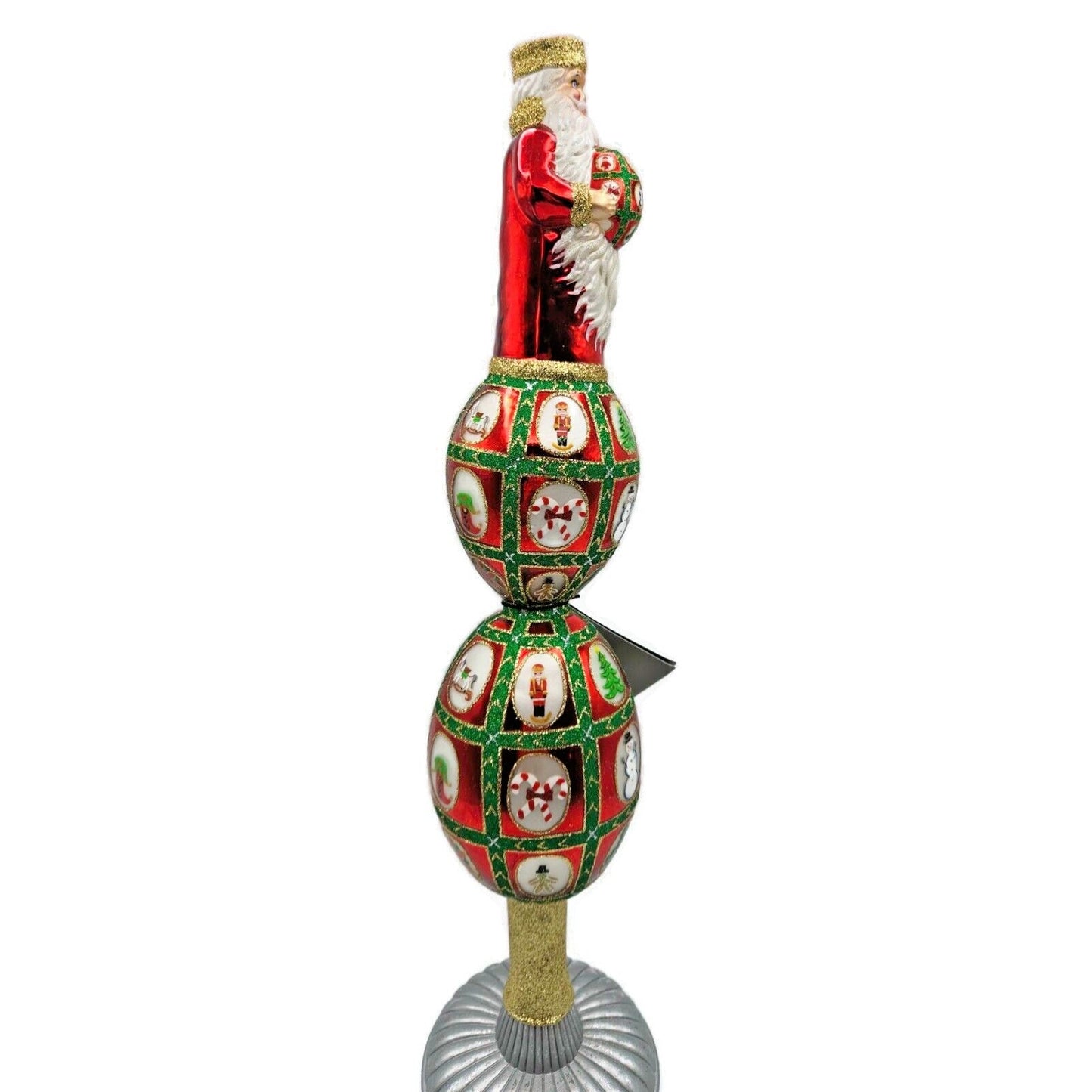 David Strand Faberge Santa Finial Noel Kurt Adler Christmas Tree Topper DS1189