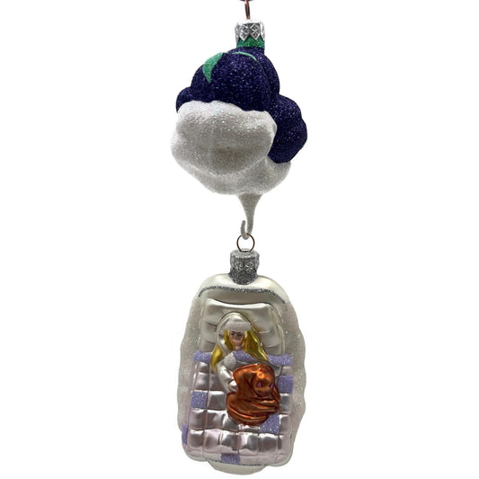 Patricia Breen Visions Of Sugar Plums Purple Glittered Moon Christmas Ornament
