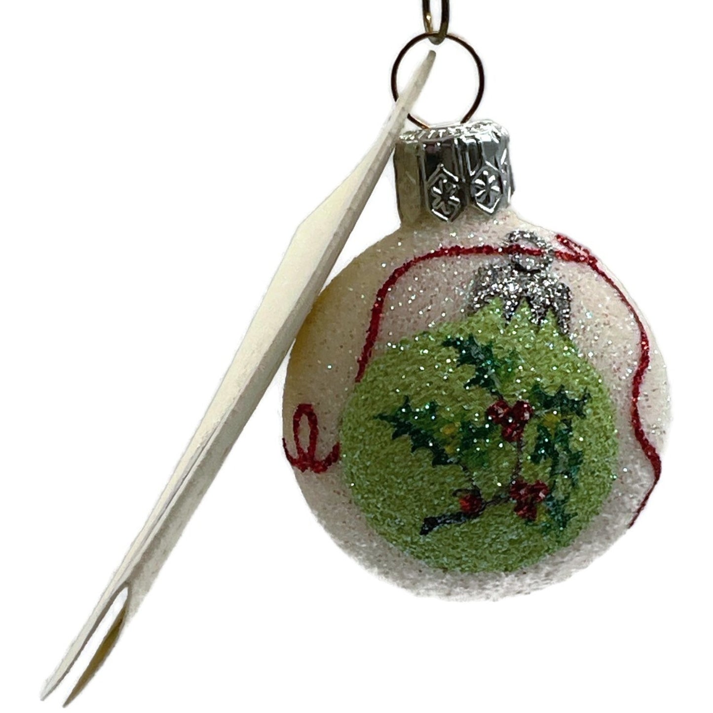 Patricia Breen Studio Gift Ball Holly Berry Pearl Christmas Tree Ornament