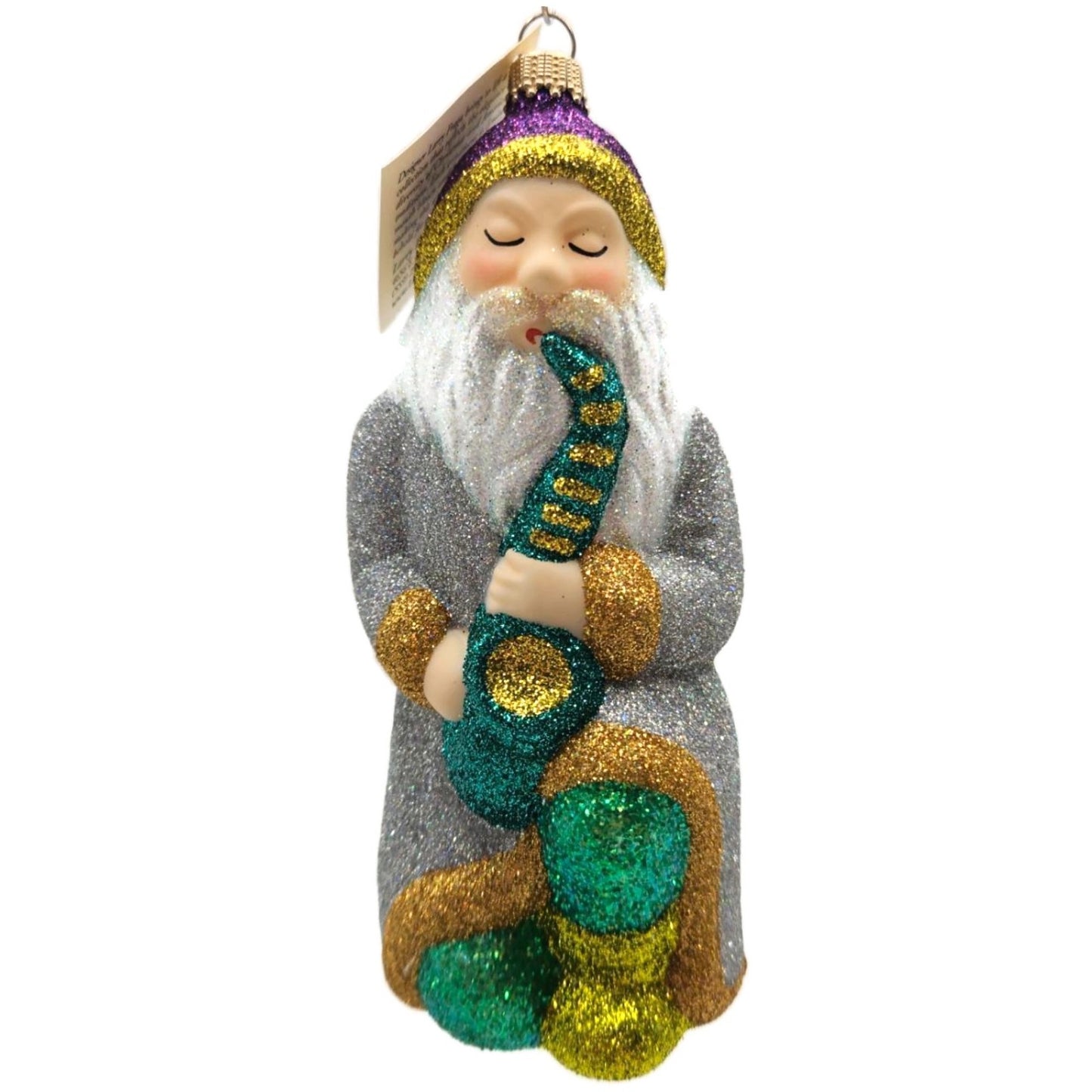 Larry Fraga Heavenly Sounds Glitter Series Santa Claus Christmas Tree Ornament