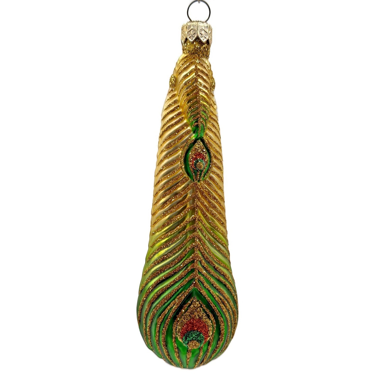 Patricia Breen Peacock Icicle Gold Green Santa Claus Christmas Tree Ornament