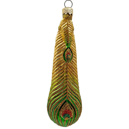 Patricia Breen Peacock Icicle Gold Green Santa Claus Christmas Tree Ornament