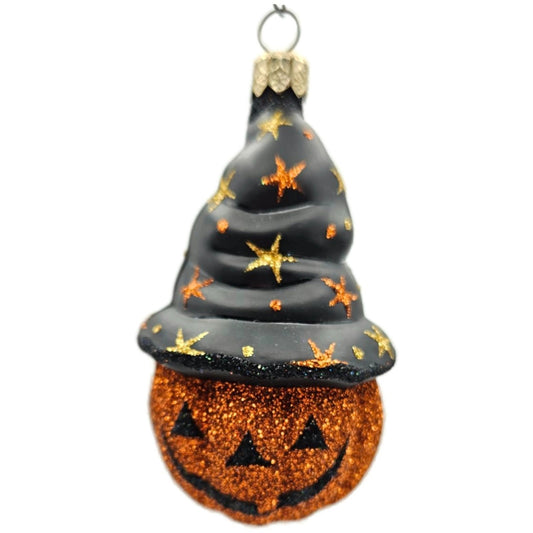 Patricia Breen Halloween Bewitched Pumpkin Orange Black Stars Christmas Ornament