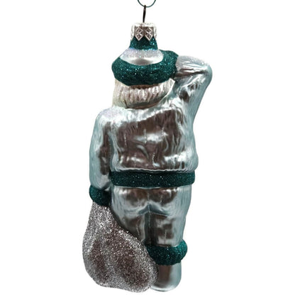 Patricia Breen A Santa for Thomas Turquoise Silver Bag Christmas Tree Ornament