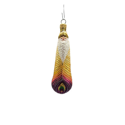 Patricia Breen Peacock Icicle Fuchsia Gold Santa Claus Christmas Tree Ornament