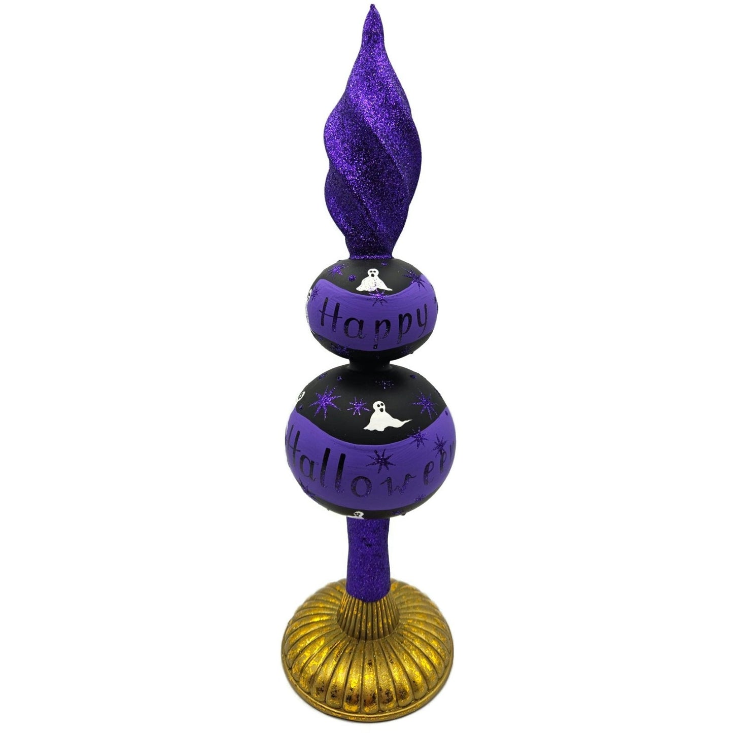 Patricia Breen Happy Halloween Purple Black Ghost Finial Tree Topper 9700AUC