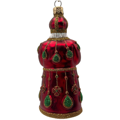Patricia Breen Bedecked Bejeweled Santa Red Gold Green Christmas Ornament NM