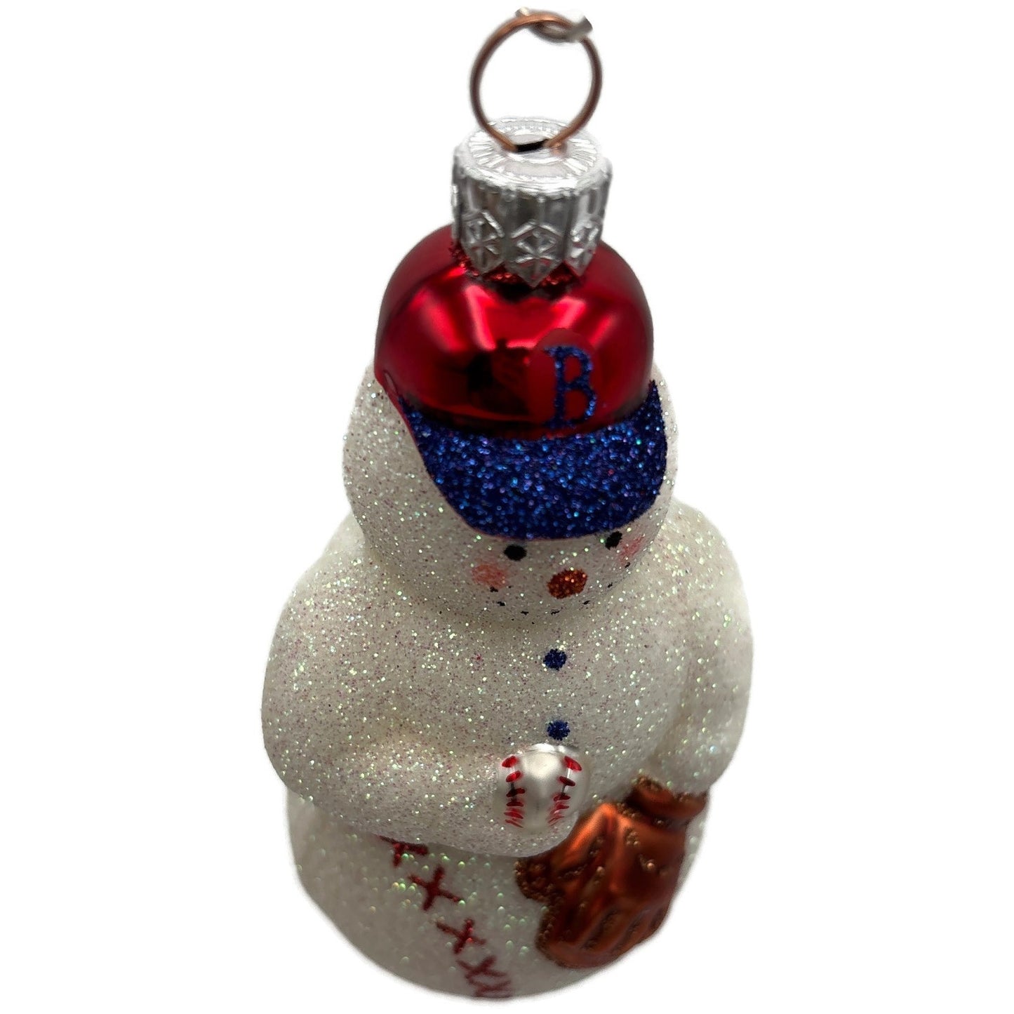 Patricia Breen Miniature Strike B Boston Baseball Snowman Christmas Ornament