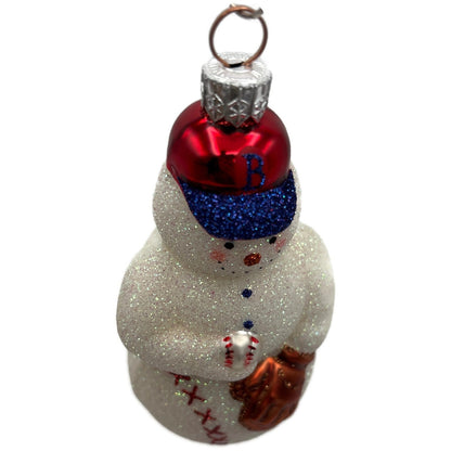 Patricia Breen Miniature Strike B Boston Baseball Snowman Christmas Ornament