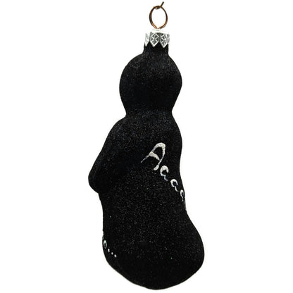 Patricia Breen Oscar Black Glittered Ghost Halloween Christmas Tree Ornament