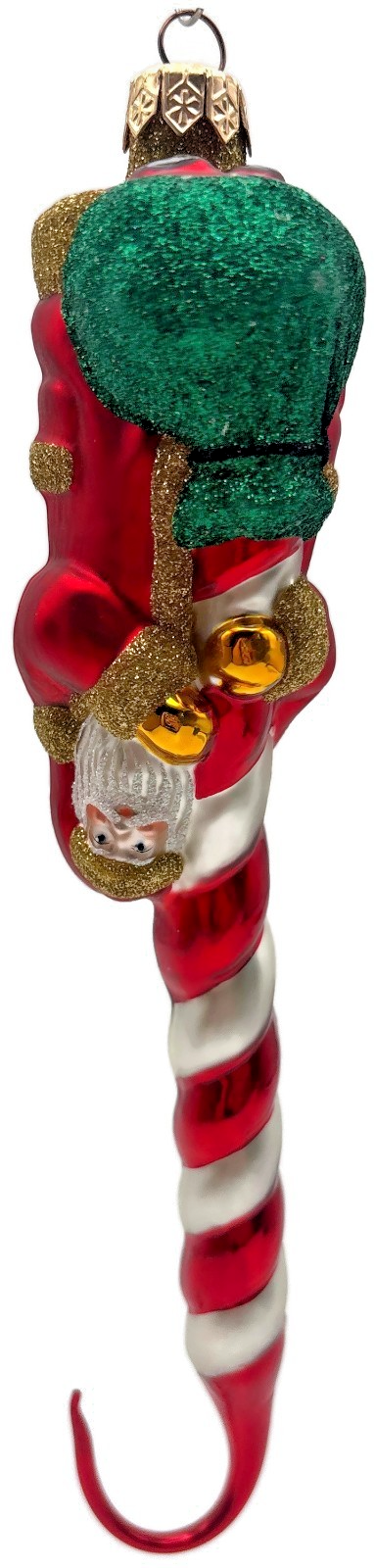 Patricia Breen Peppermint Santa Red Matte Candy Cane Christmas Ornament 98330