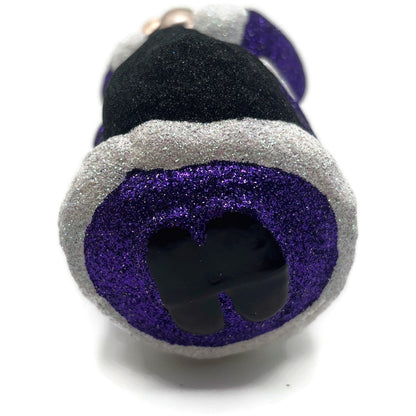 Patricia Breen Shhh Purple Black Bag Santa Claus Christmas Tree Ornament