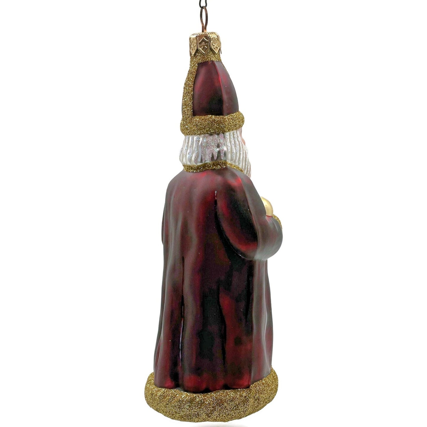 Patricia Breen Saint Nicholas Bordeaux Gold Glitter Christmas Tree Ornament