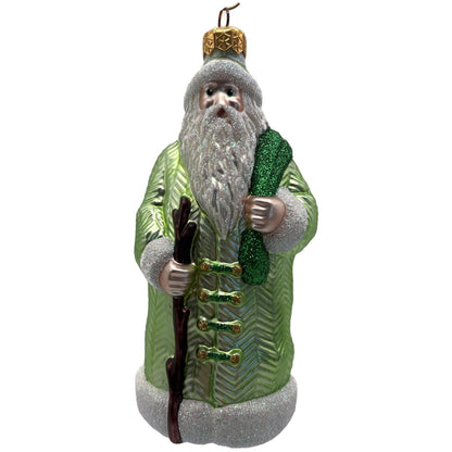 Patricia Breen Santa of the Mead Green White Trim Christmas Tree Ornament
