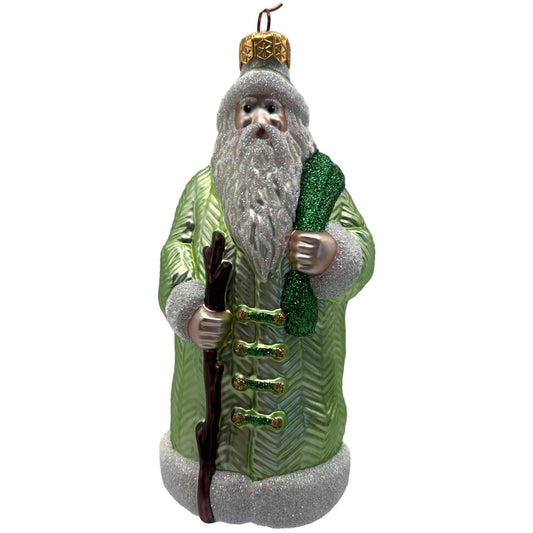 Patricia Breen Santa of the Mead Green White Trim Christmas Tree Ornament