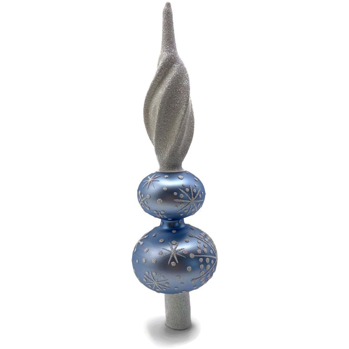 Patricia Breen Miniature Blizzard Finial Light Blue Matte Christmas Tree Topper