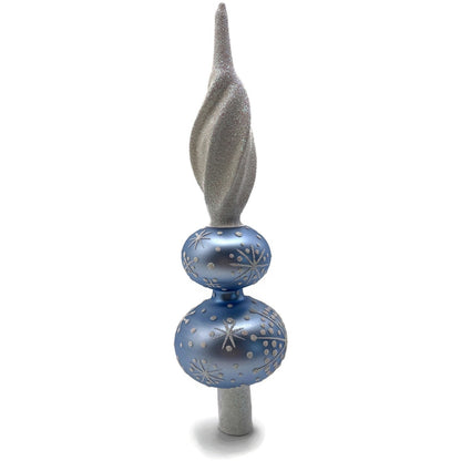 Patricia Breen Miniature Blizzard Finial Light Blue Matte Christmas Tree Topper