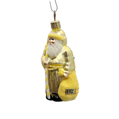 Patricia Breen Miniature Millennium Santa Claus Yellow Christmas Ornament 99486