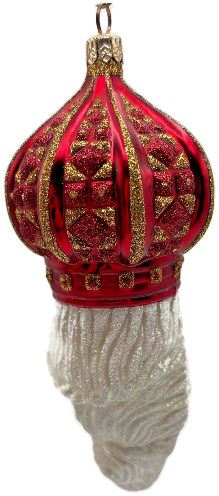 Patricia Breen 2001 Bijoux Noel Red Gold Santa Head Christmas Ornament 21013