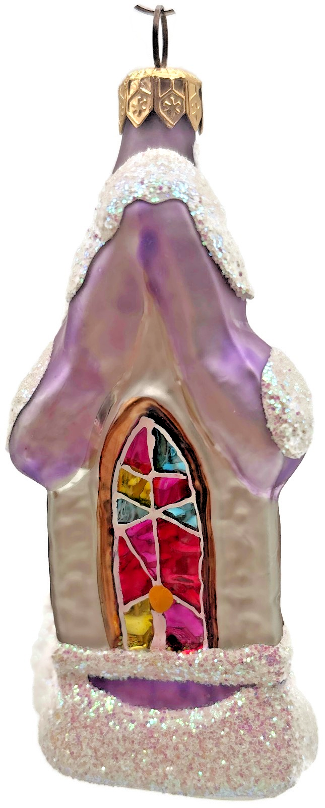 Christopher Radko 1997 Midnight Mass Lavender Cream Church Ornament 95 913 24