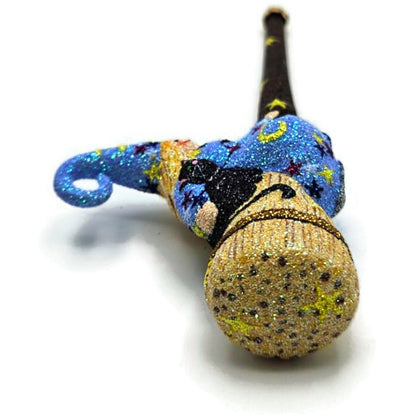 Patricia Breen Over Salem Blue Dress Witch Stars Glass Halloween Ornament 25611