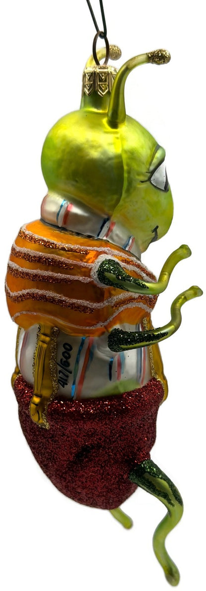 Slavic Treasures Whopper Hopper Green Bug Glass Ornament 99-154-A-FB3