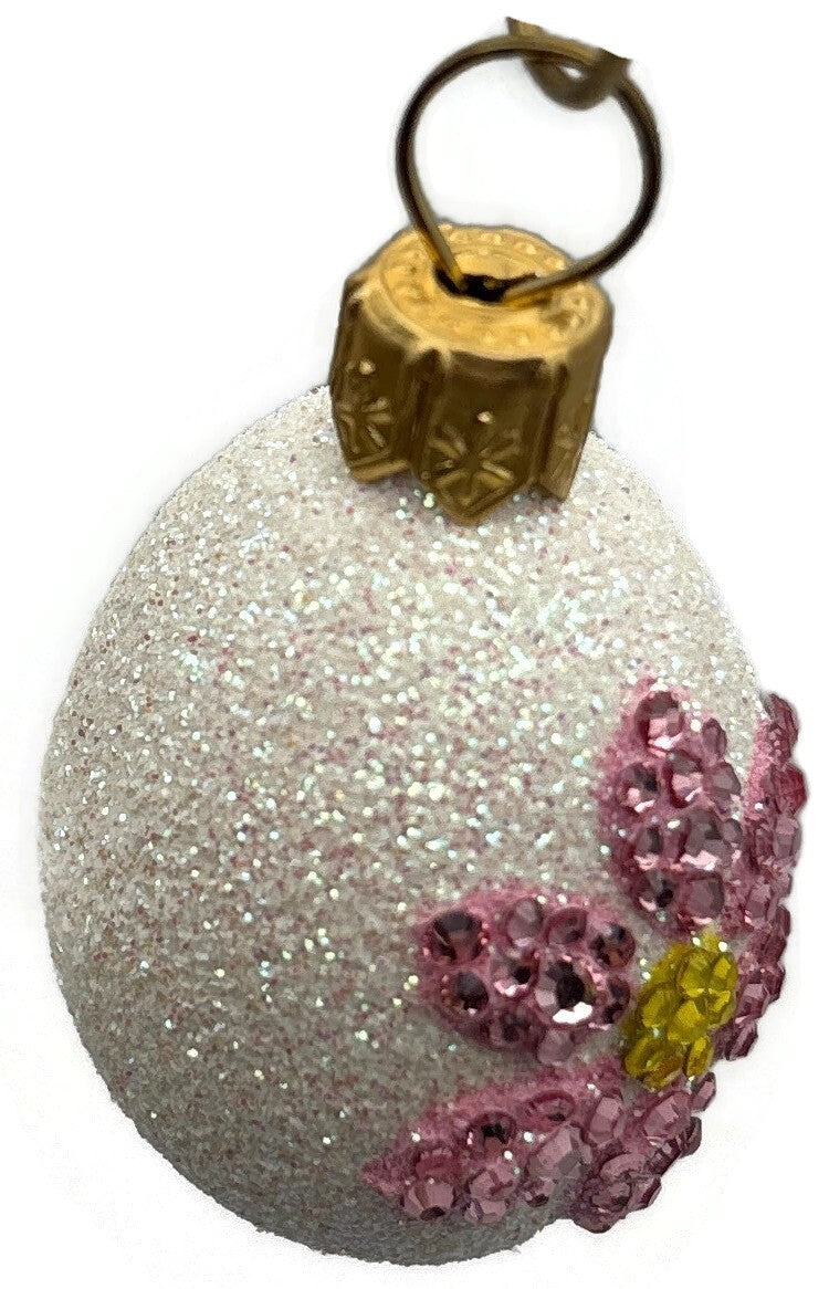 Patricia Breen 2009 Miniature Egg Jeweled Daisy Pink Easter Ornament 29221