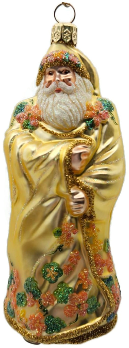 Patricia Breen Redoute Santa Nasturtiums Gold Spring Christmas Ornament 21250