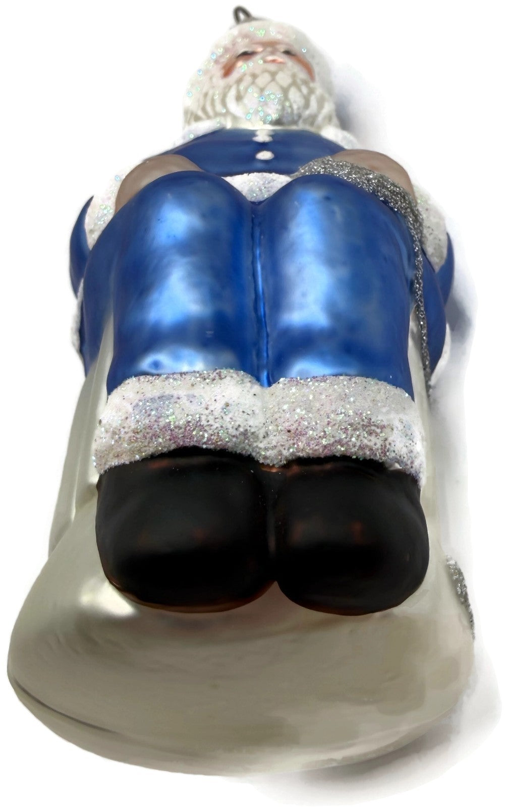 Patricia Breen Cyberspace Santa Sitting On Monitor Glass Christmas Ornament 971111