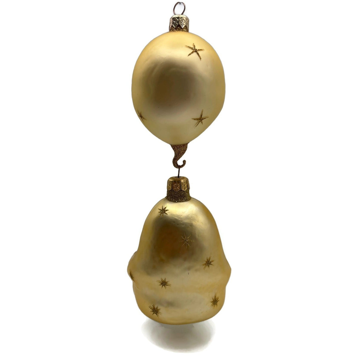 Patricia Breen Checking His List Gold Matte Moon Stars Christmas Ornament 98064