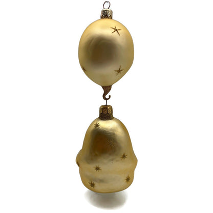 Patricia Breen Checking His List Gold Matte Moon Stars Christmas Ornament 98064