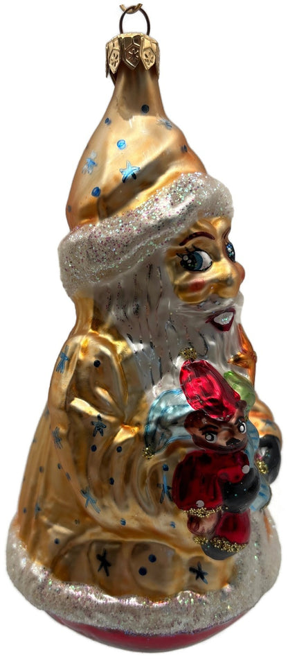 Christopher Radko 1995 Spellbound Gold Wizard Santa Glass Ornament 95 128 01