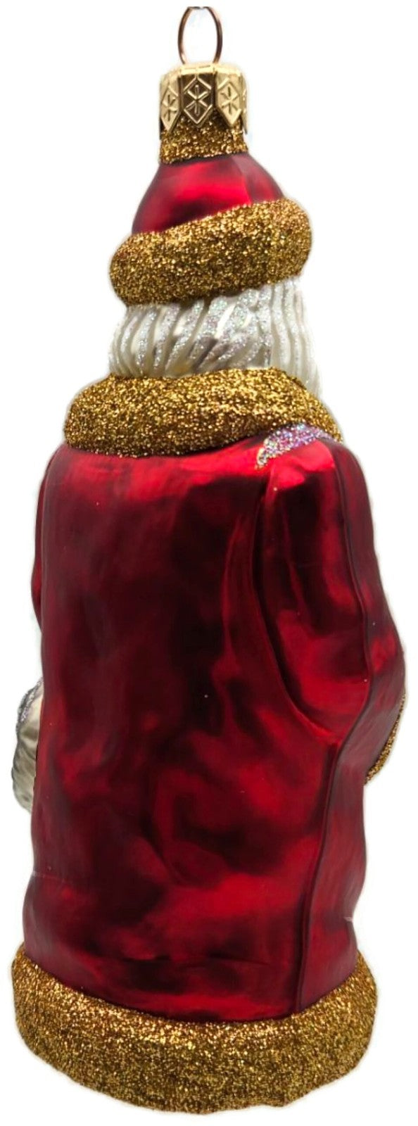 Patricia Breen Just What I Wanted Santa Dog Red Glass Christmas Ornament 98253