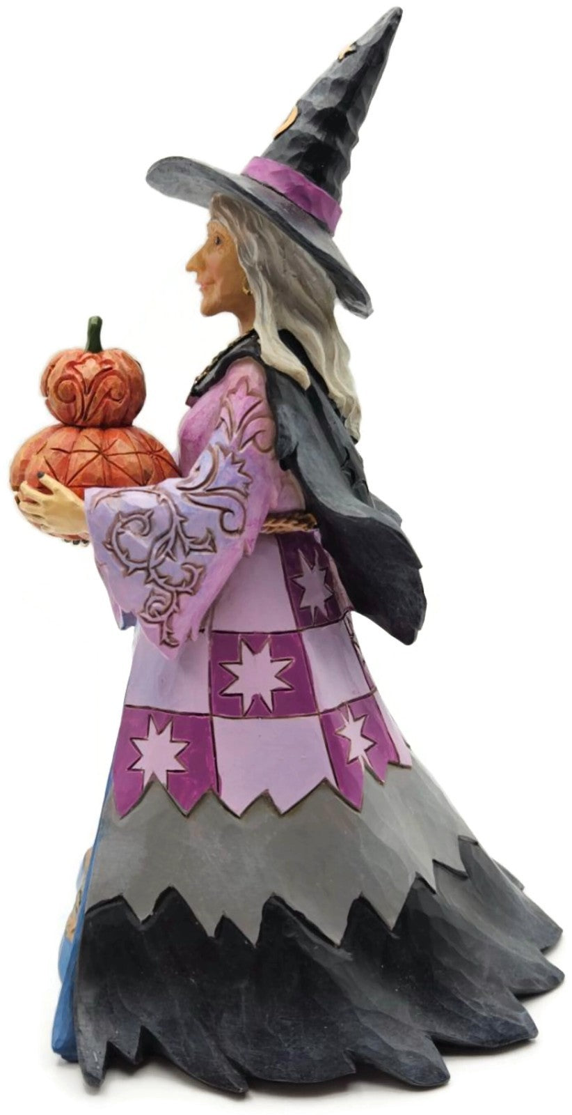 Jim Shore Spellbinding Smiles Halloween Witch Holding Pumpkin LED Lit Figurine2