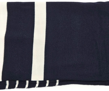 Chanel 19C Cruise Navy Ivory CC Logo Wool Silk Cashmere Scarf AA1058 X124038