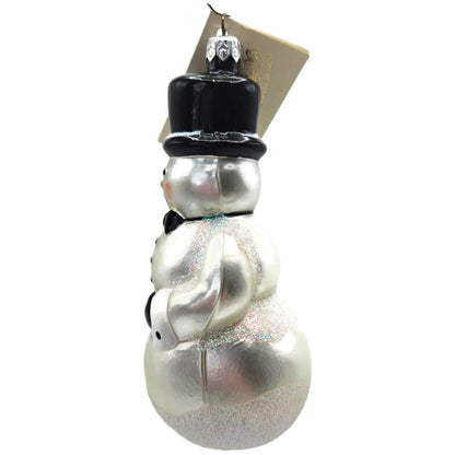 Patricia Breen Top Hat Snowman Matte White Snowflakes Christmas Ornament 97822