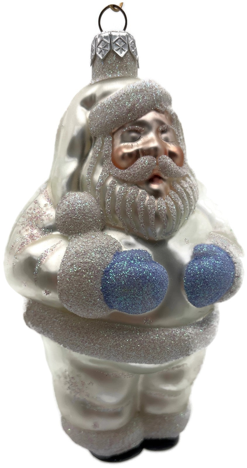 Patricia Breen HO HO HO Santa Pearl Snowflakes Dots Christmas Ornament 98171