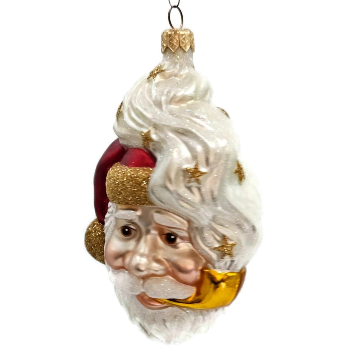 Patricia Breen Merry Olde Elfe Red Gold Trim Stars Santa Christmas Ornament 98292