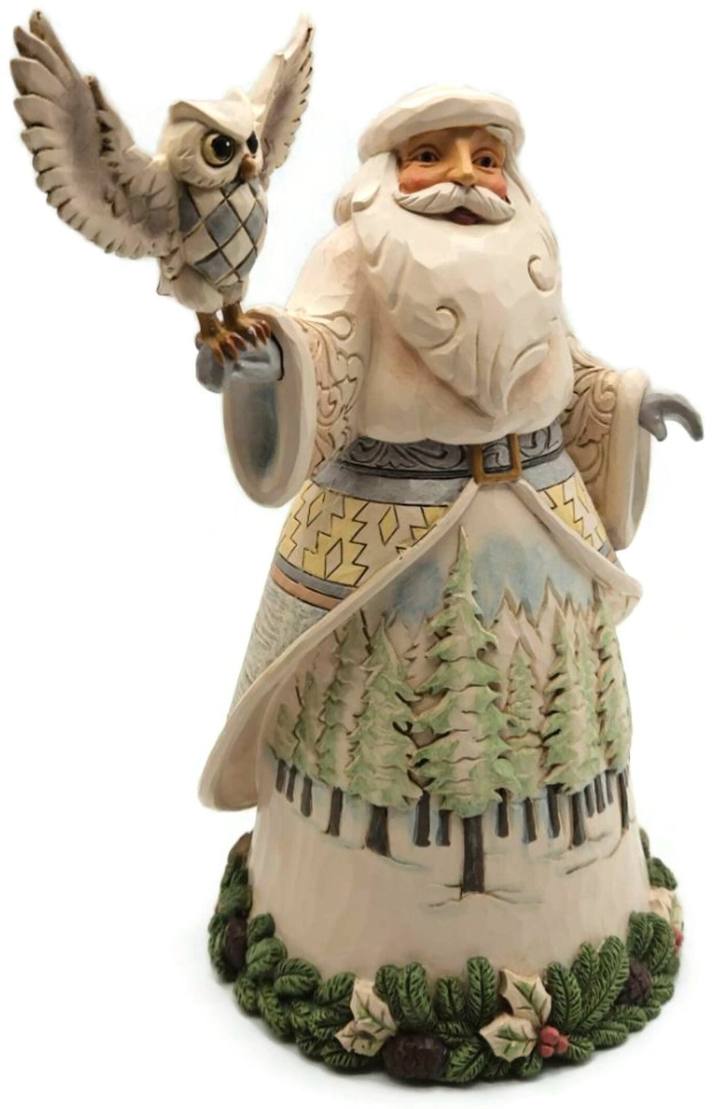 Jim Shore Santa's Woodland Messenger Owl White Resin Enesco Christmas Figurine2