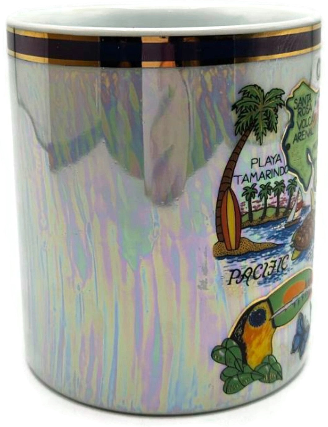 Costa Rica Map Iridescent Pearl Finish Souvenir Gift Cup Coffee Tea Mug 12oz7