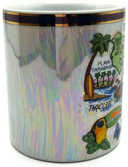 Costa Rica Map Iridescent Pearl Finish Souvenir Gift Cup Coffee Tea Mug 12oz7
