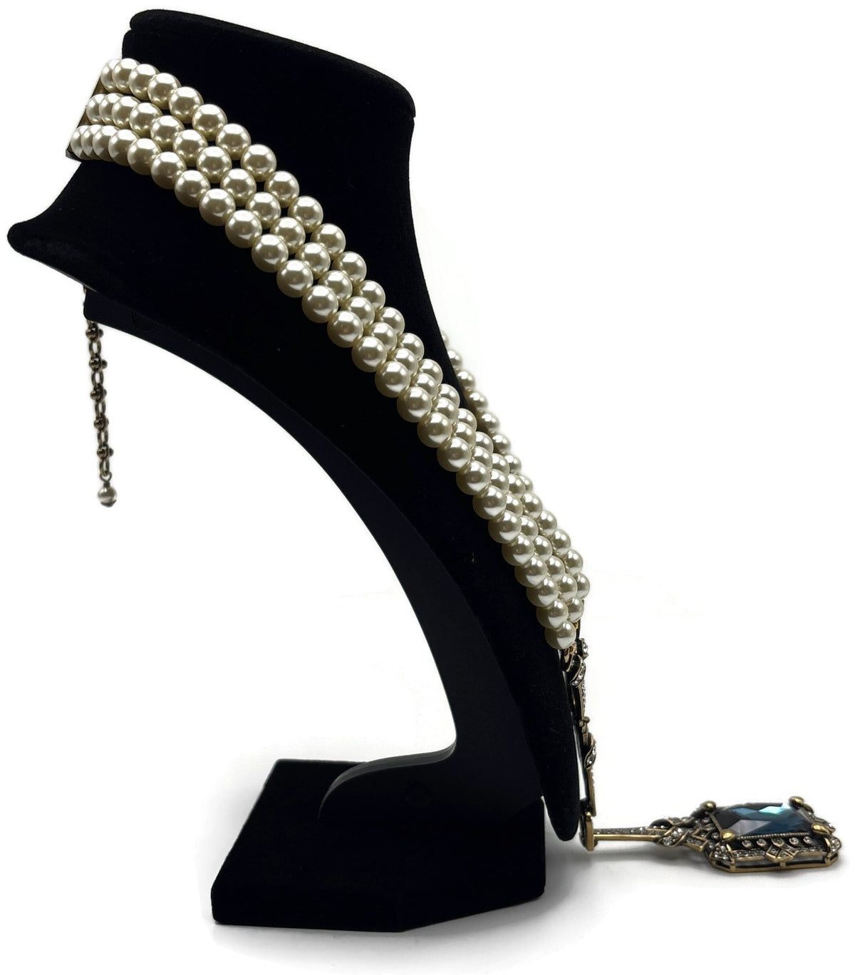 Heidi Daus Green With Envy Montana Blue Crystal 4 Strand Pearl-Look Necklace3