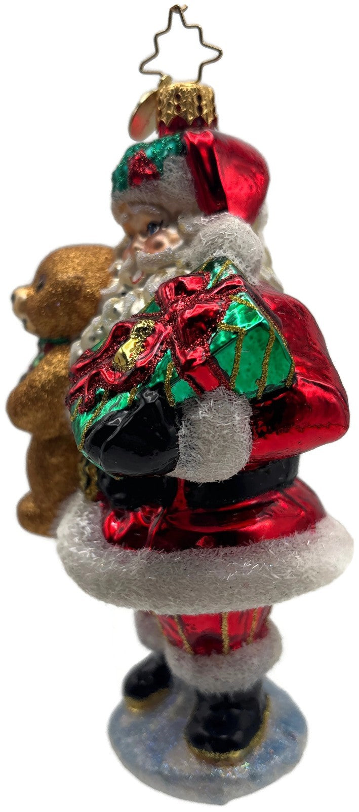 Christopher Radko 2021 The Gift of Teddy Santa Bear Glass Ornament 102061710