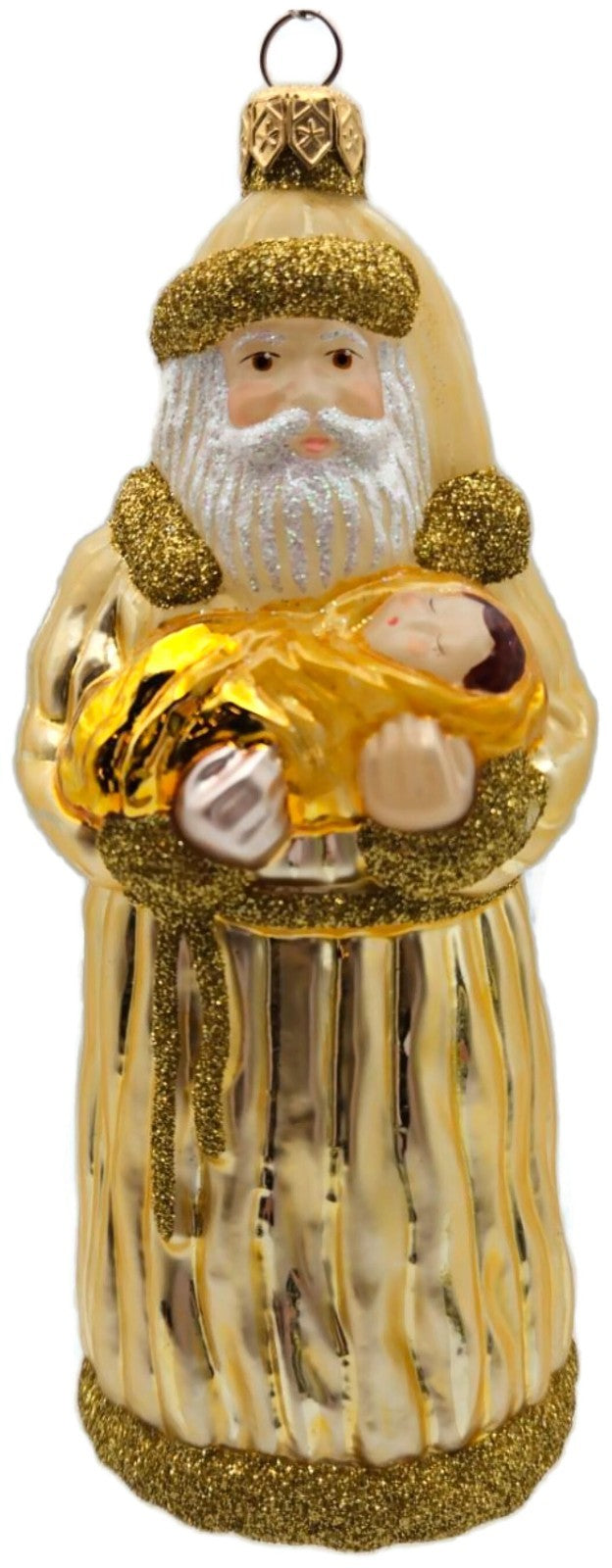 Patricia Breen Look and You Shall Find Him Gold Santa Christmas Ornament 97270