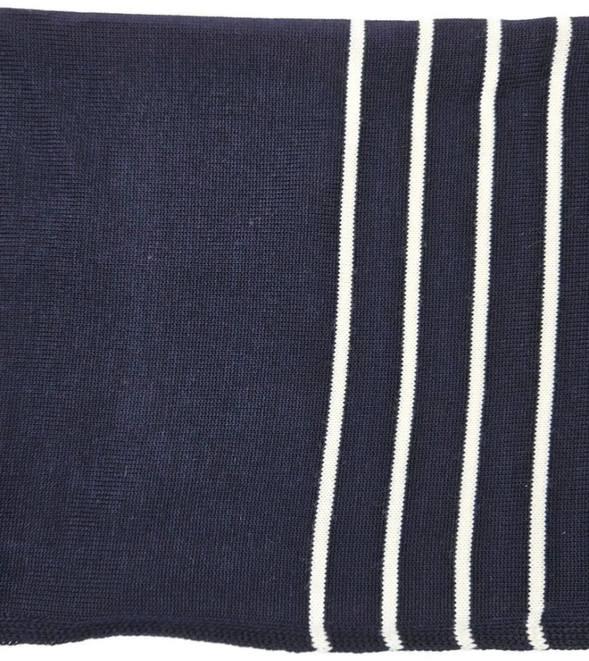 Chanel 19C Cruise Navy Ivory CC Logo Wool Silk Cashmere Scarf AA1058 X124037