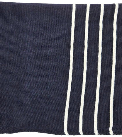 Chanel 19C Cruise Navy Ivory CC Logo Wool Silk Cashmere Scarf AA1058 X124037