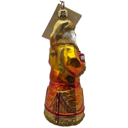 Patricia Breen San Francisco Santa Sunset Gold Trim Christmas Tree Ornament 21276