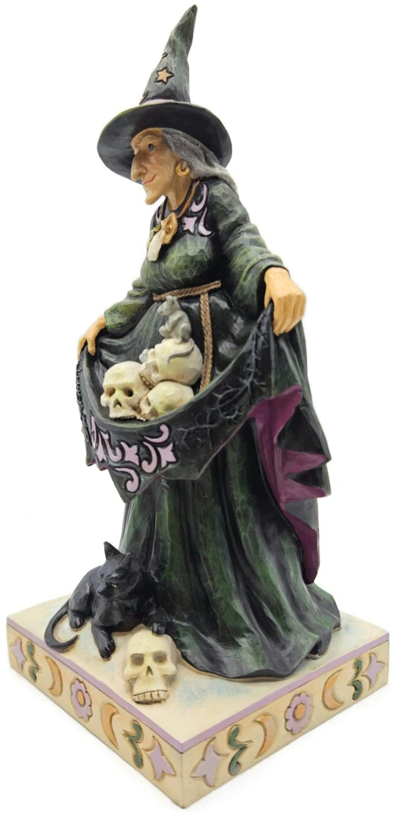 Jim Shore Heartwood Creek Wicked This Way Witch with Skulls in Skirt Figurine2
