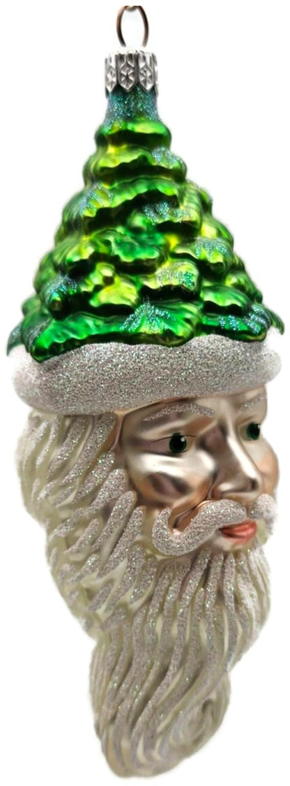 Patricia Breen Pere Noel Green Pearl Trim Santa Head Christmas Ornament 99223