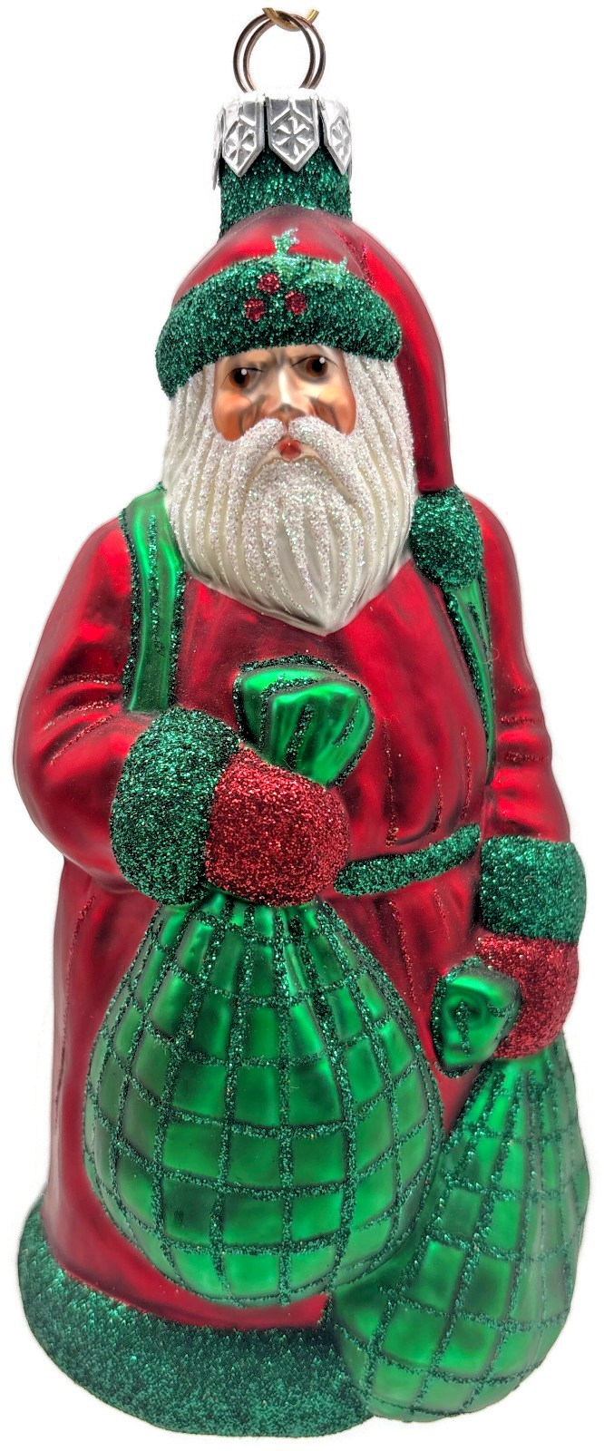 Patricia Breen 2000 Laden With Love Red Green Santa Christmas Ornament 98260